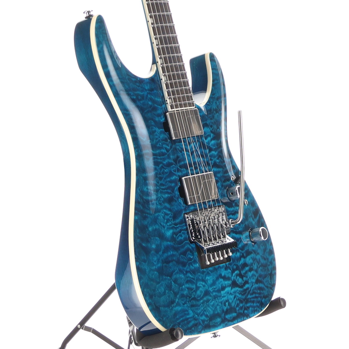 LTD MH-1000 - Quilt Maple Deluxe Electric Guitar Black Ocean (L12) (71982)