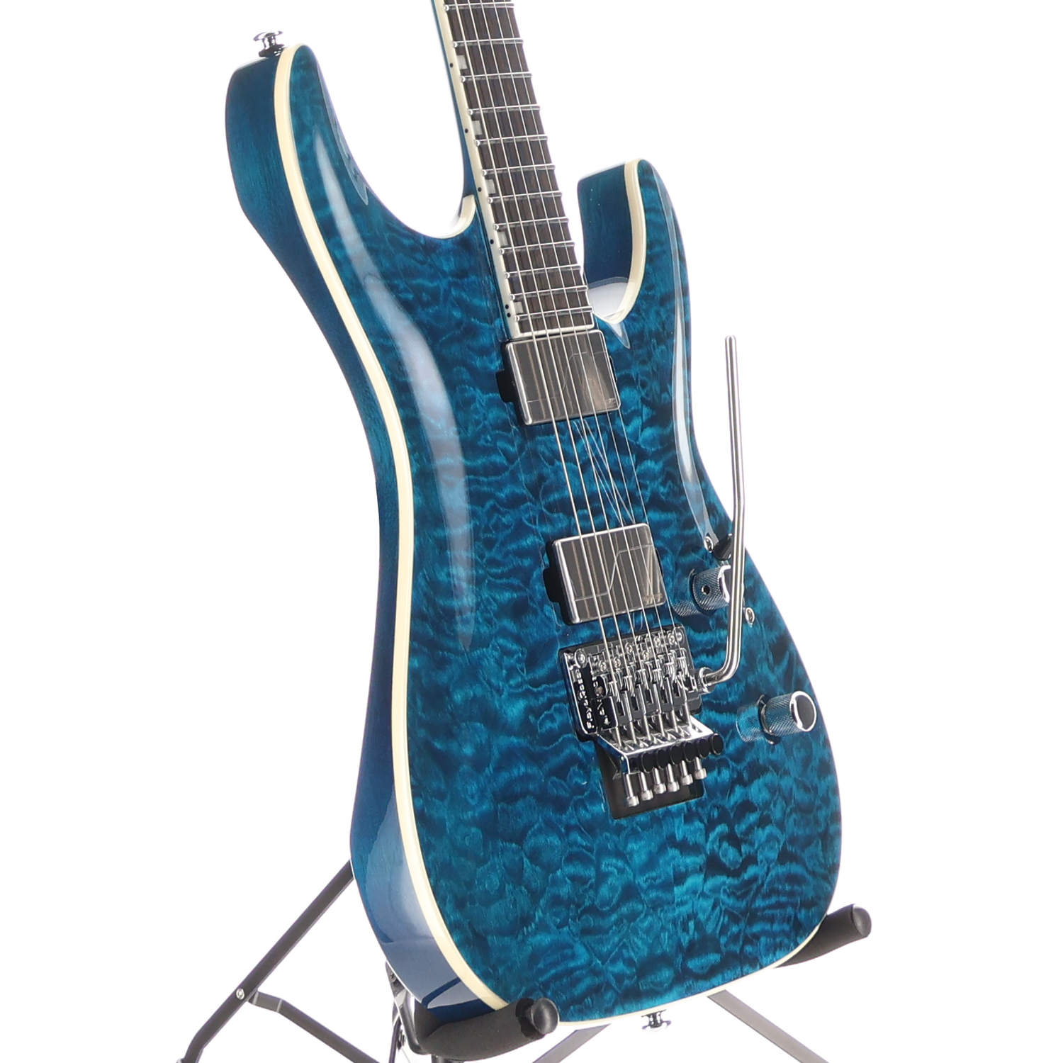 LTD MH-1000 - Quilt Maple Deluxe Electric Guitar Black Ocean (L12) (71982)