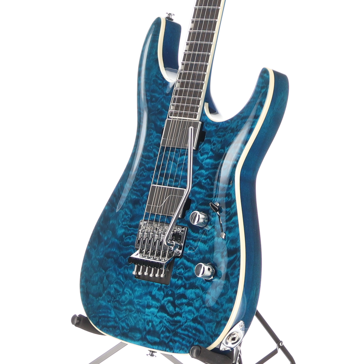 LTD MH-1000 - Quilt Maple Deluxe Electric Guitar Black Ocean (L12) (71982)