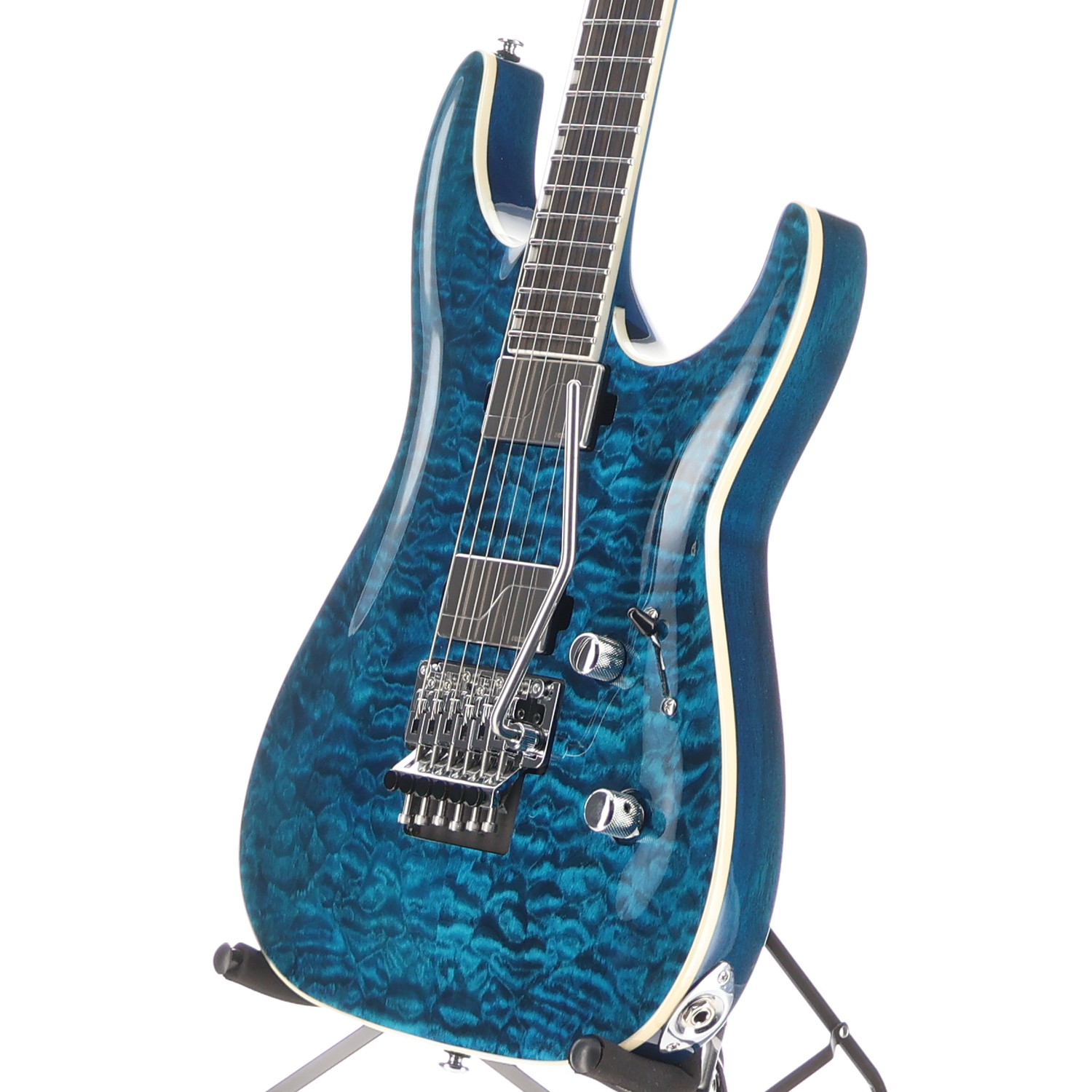 LTD MH-1000 - Quilt Maple Deluxe Electric Guitar Black Ocean (L12) (71982)