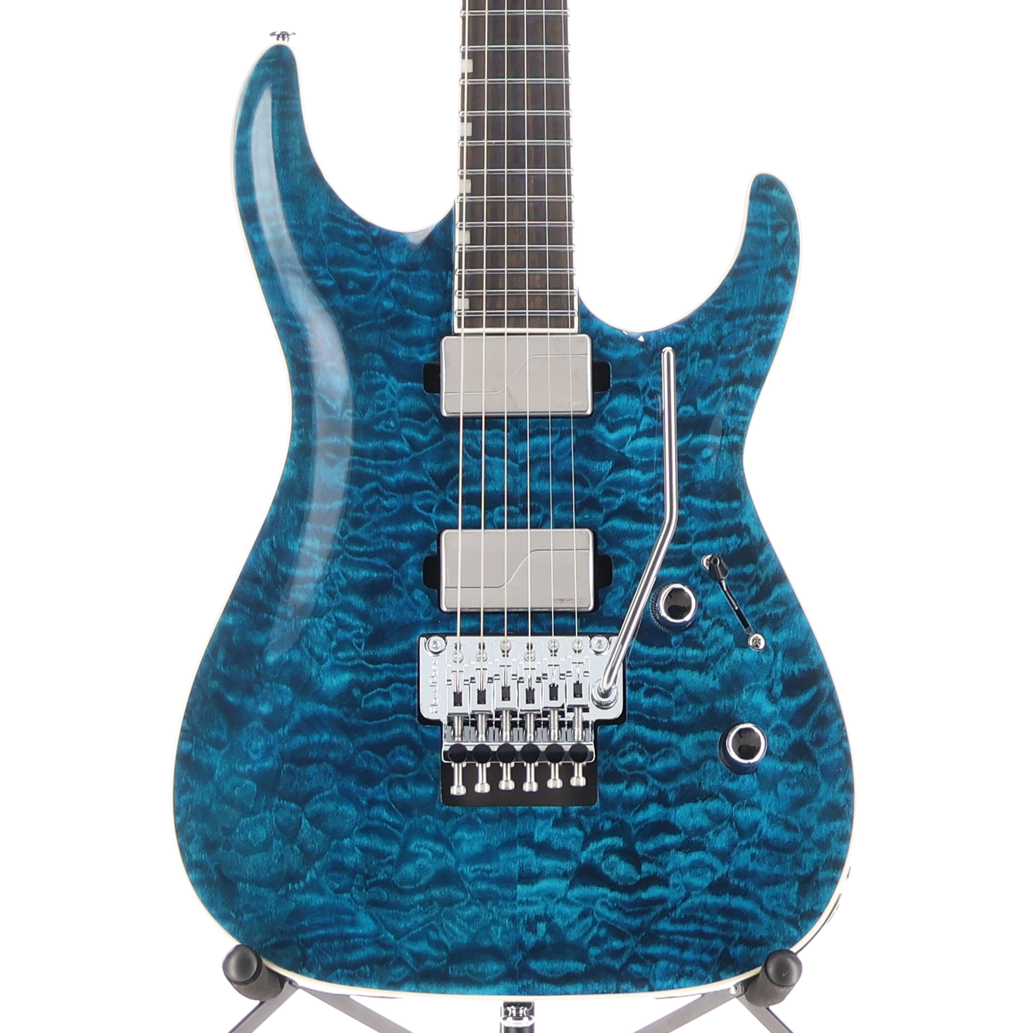 LTD MH-1000 - Quilt Maple Deluxe Electric Guitar Black Ocean (L12) (71982)