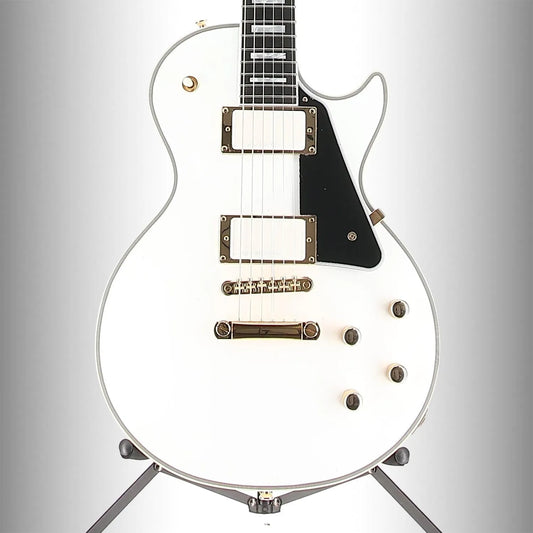 Les Paul Custom Inspired by Gibson Alpine White with Seymour Duncan Vintage P90 Bridge Pickup Mod (SR) (99053)