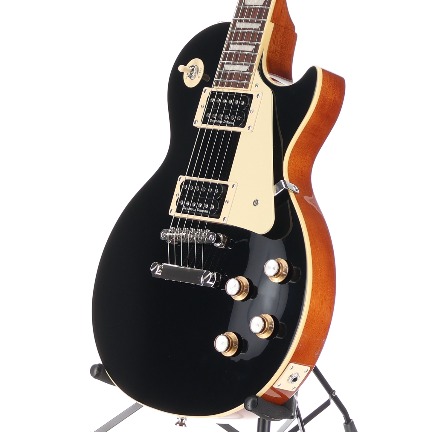 Epiphone Les Paul '60s Standard Electric Guitar Ebony w/ Seymour Duncan SH6 Pickups (SR) (09085)