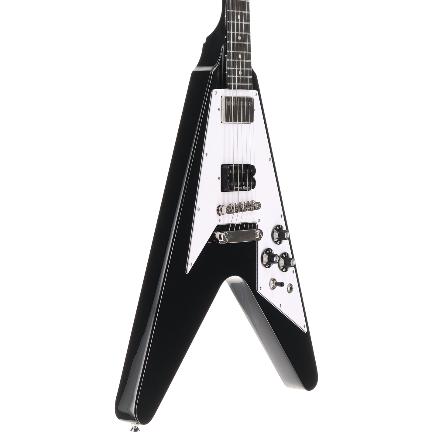 Epiphone Inspired by Gibson Flying V 70s Exclusive Ebony - Pickup Mod (I10) (79081)