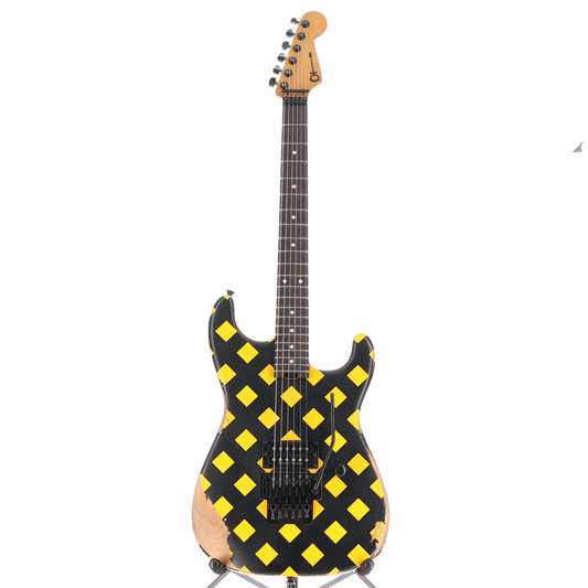 Charvel Super-Stock SD1 H FR EB Electric Guitar Diamond Life Yellow and Black (C4) (52590)