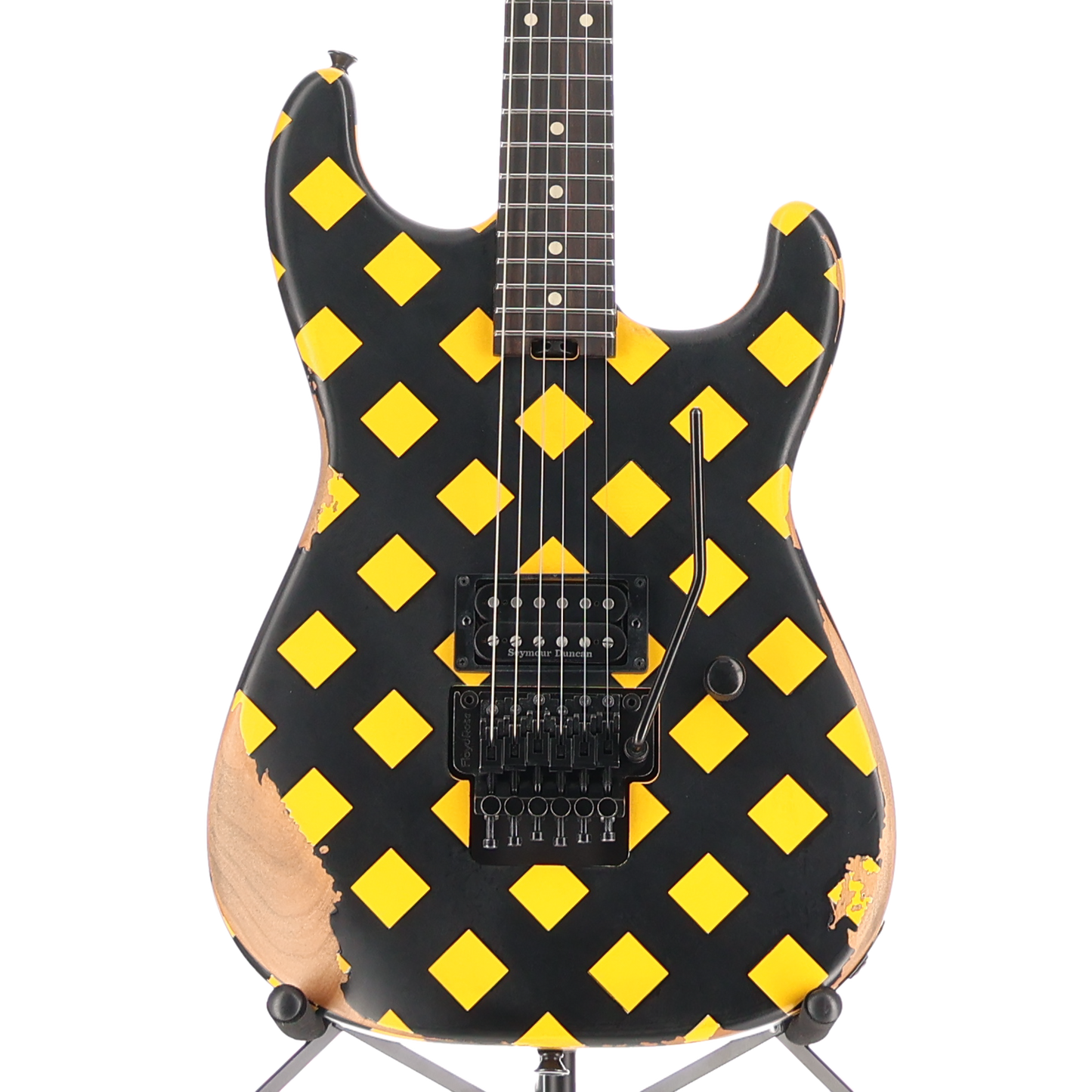 Charvel Super-Stock SD1 H FR EB Electric Guitar Diamond Life Yellow and Black (C4) (52590)