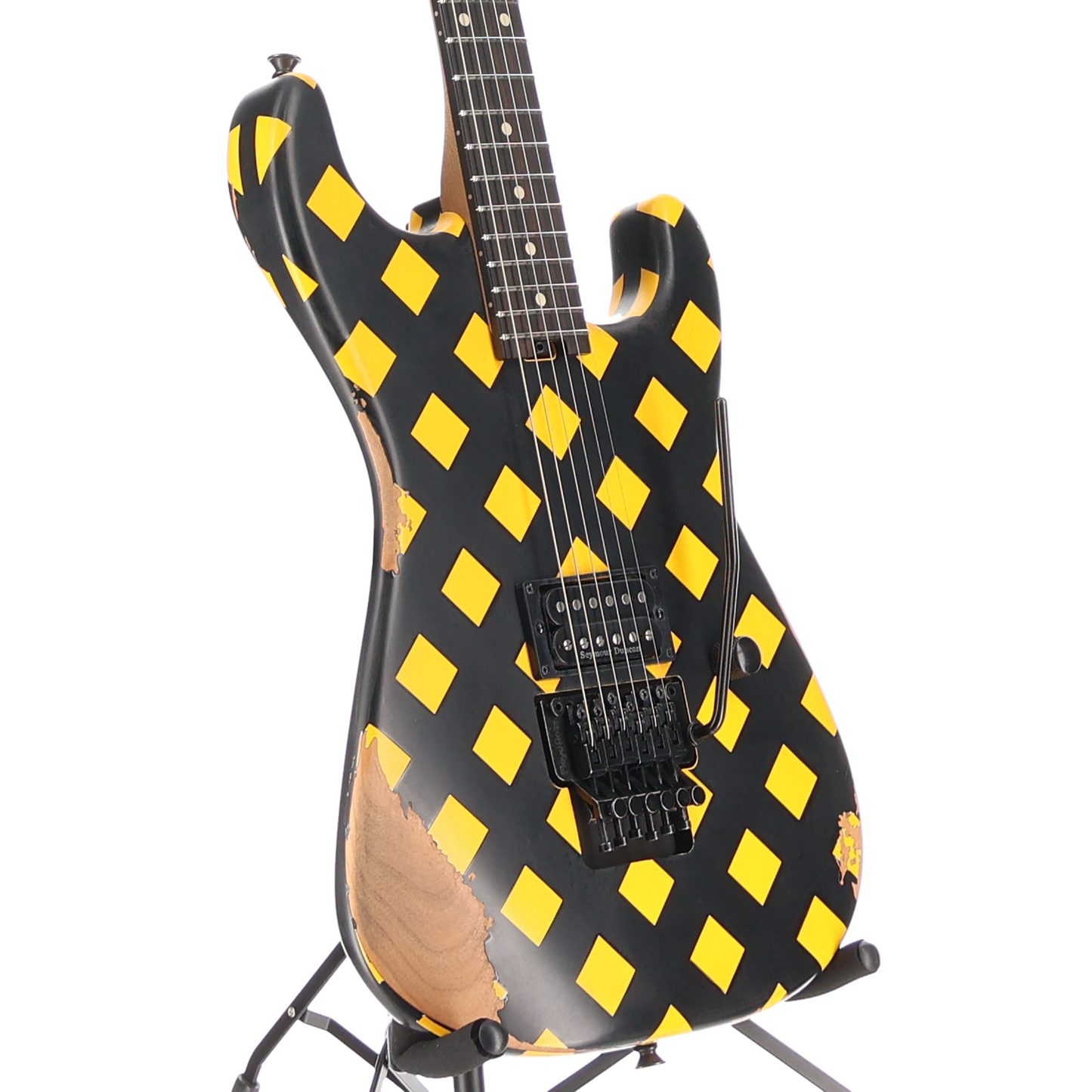 Charvel Super-Stock SD1 H FR EB Electric Guitar Diamond Life Yellow and Black (C4) (52590)