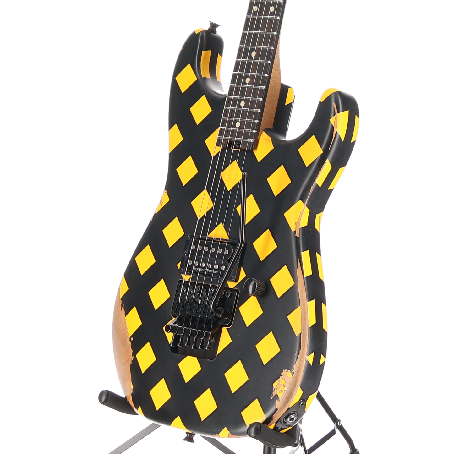 Charvel Super-Stock SD1 H FR EB Electric Guitar Diamond Life Yellow and Black (C4) (52590)