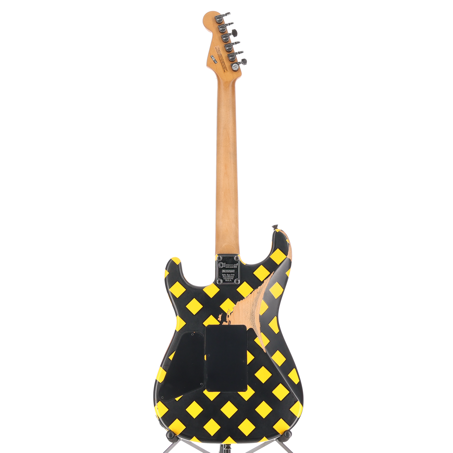 Charvel Super-Stock SD1 H FR EB Electric Guitar Diamond Life Yellow and Black (C4) (52590)
