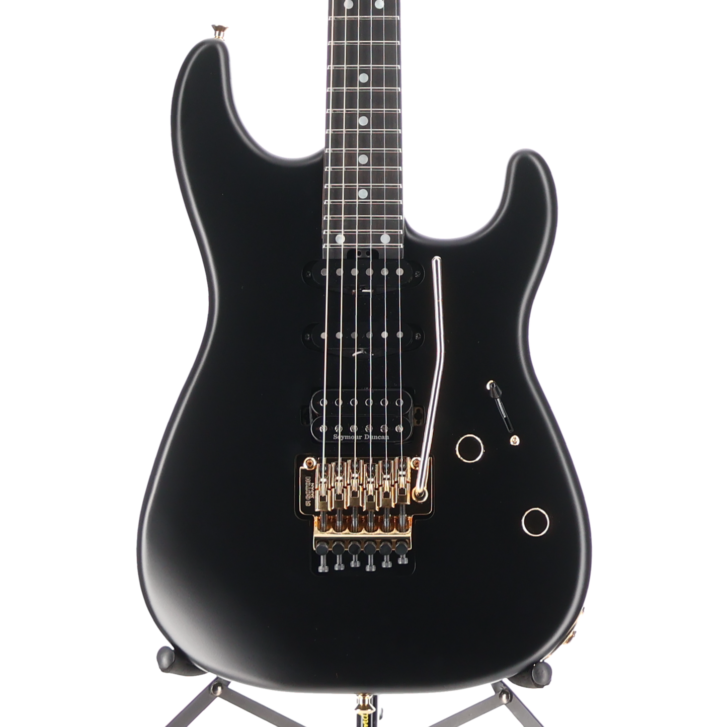 MJ San Dimas Style 1 HSS FR E, Ebony Fingerboard, Satin Black (BB5) (00645)