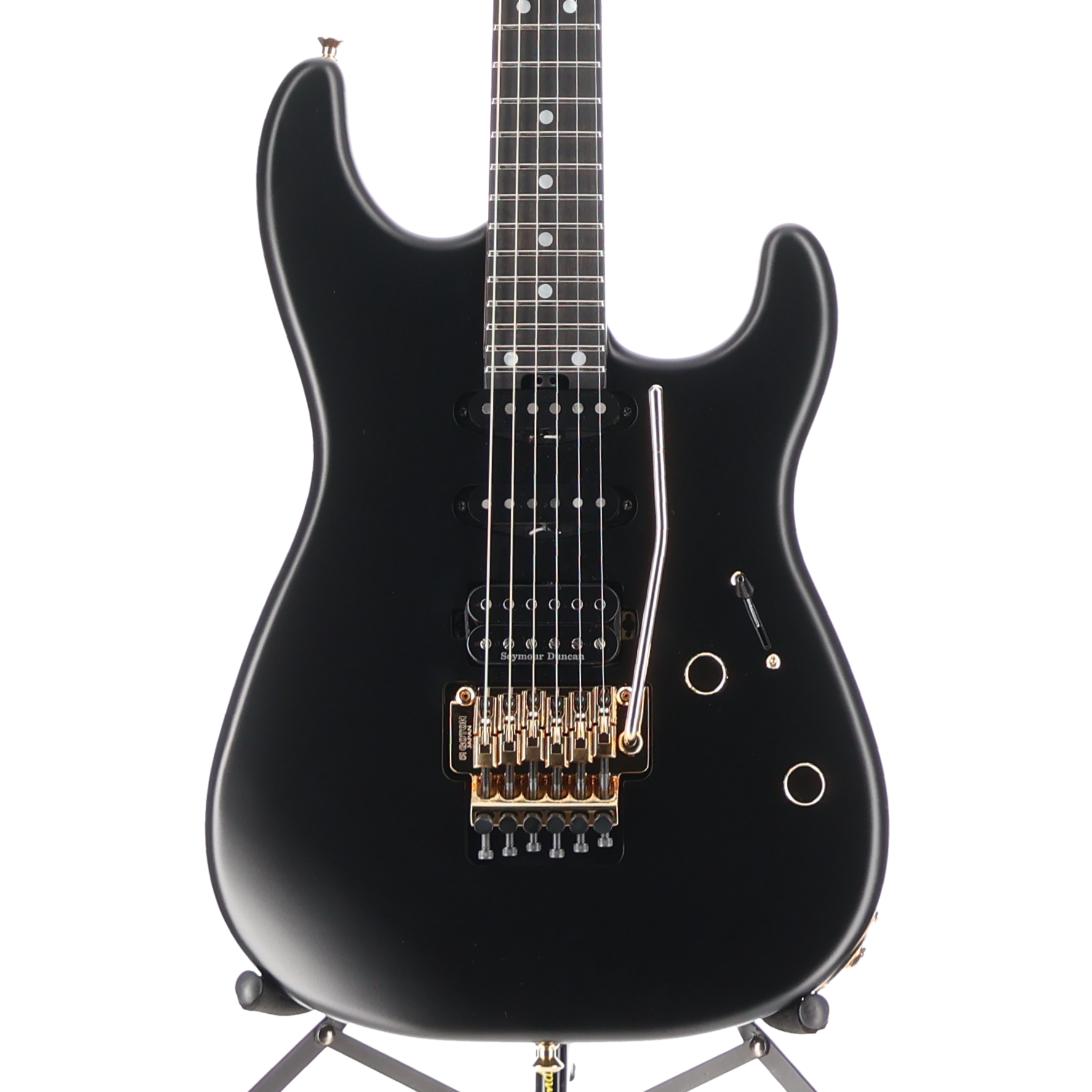 MJ San Dimas Style 1 HSS FR E, Ebony Fingerboard, Satin Black (BB5) (00645)