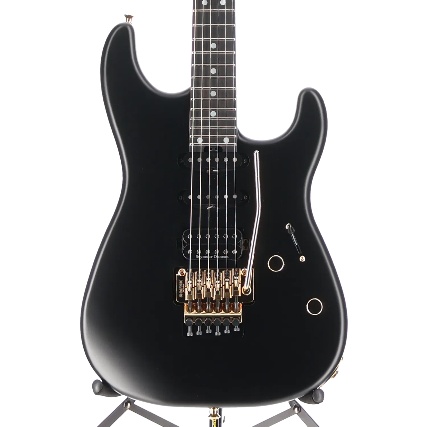 MJ San Dimas Style 1 HSS FR E, Ebony Fingerboard, Satin Black (BB5) (00645)