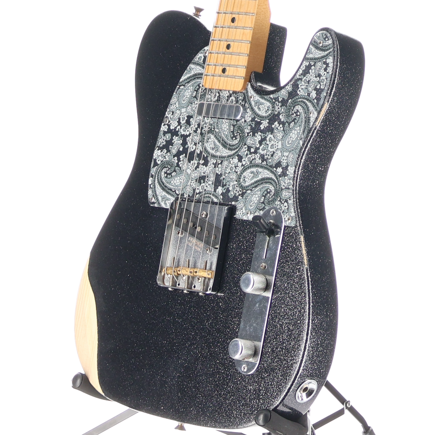 Fender Brad Paisley Road Worn Telecaster, Maple Fingerboard, Black Sparkle (M8) (59709)