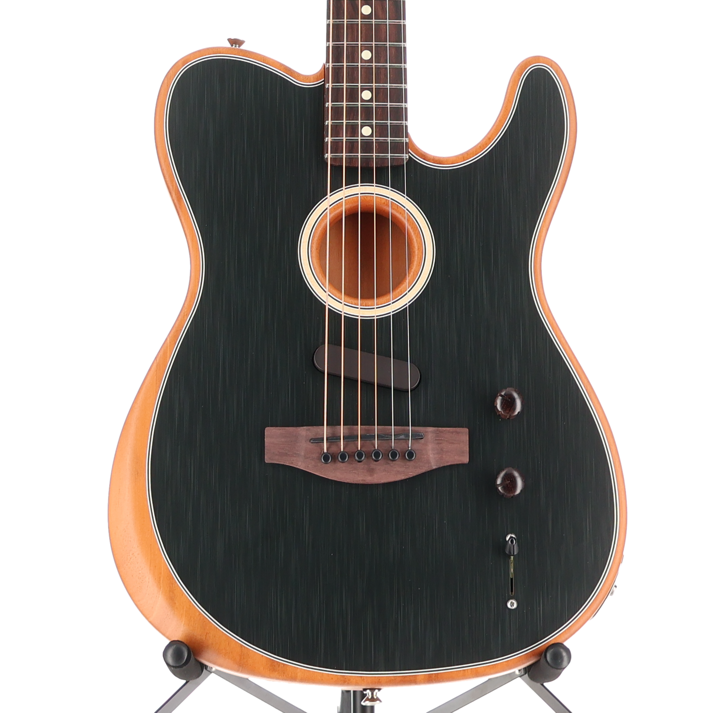 Fender Acoustasonic Player Telecaster Guitar Rosewood Fingerboard Brushed Black (Q2) (03013)