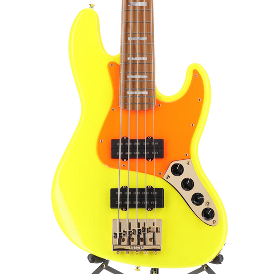 MonoNeon Jazz Bass V, Maple Fingerboard, Neon Yellow (N6) (16025)