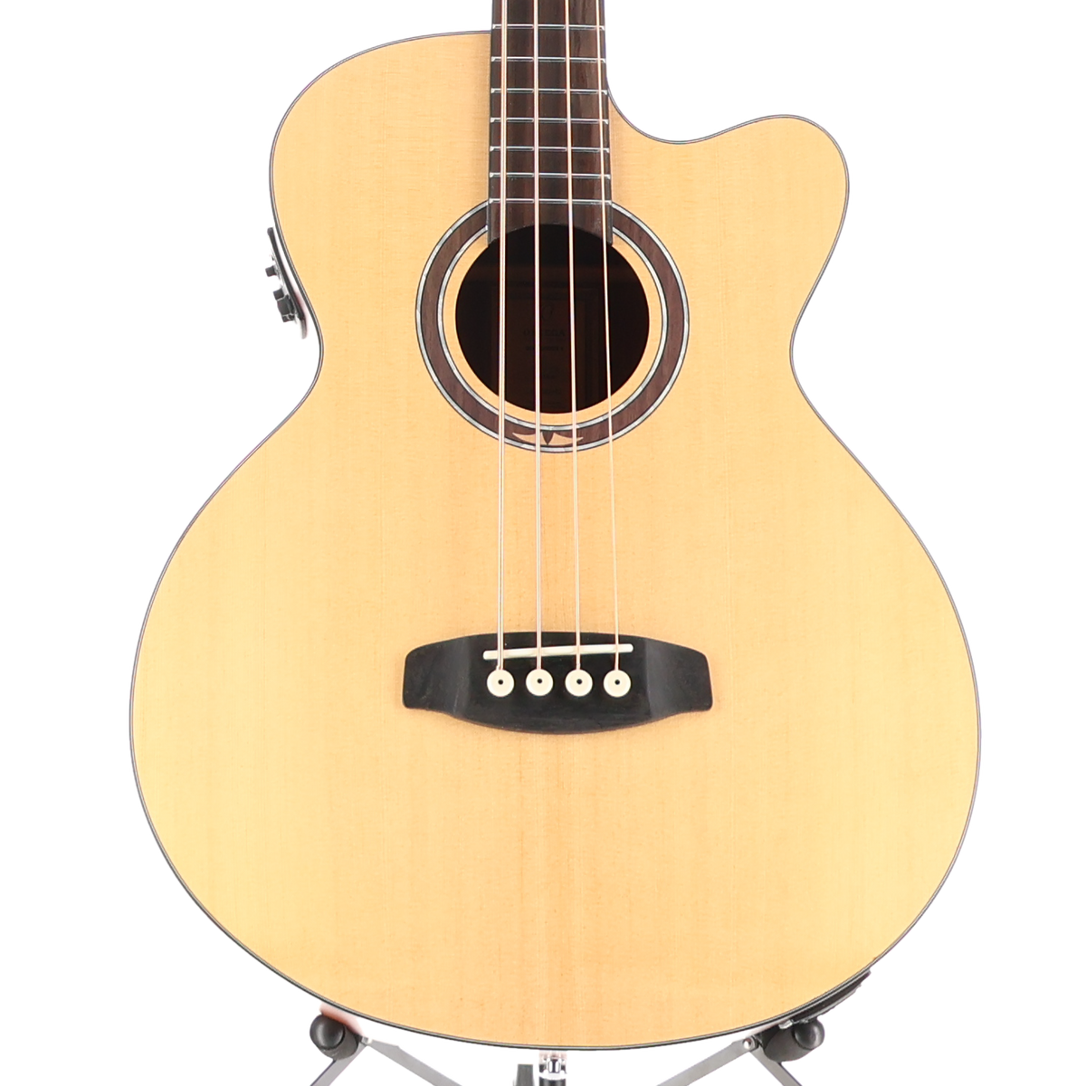 Ortega Deep Series Medium Scale Solid Top Acoustic-Electric Bass -Natural (A11) (92403)