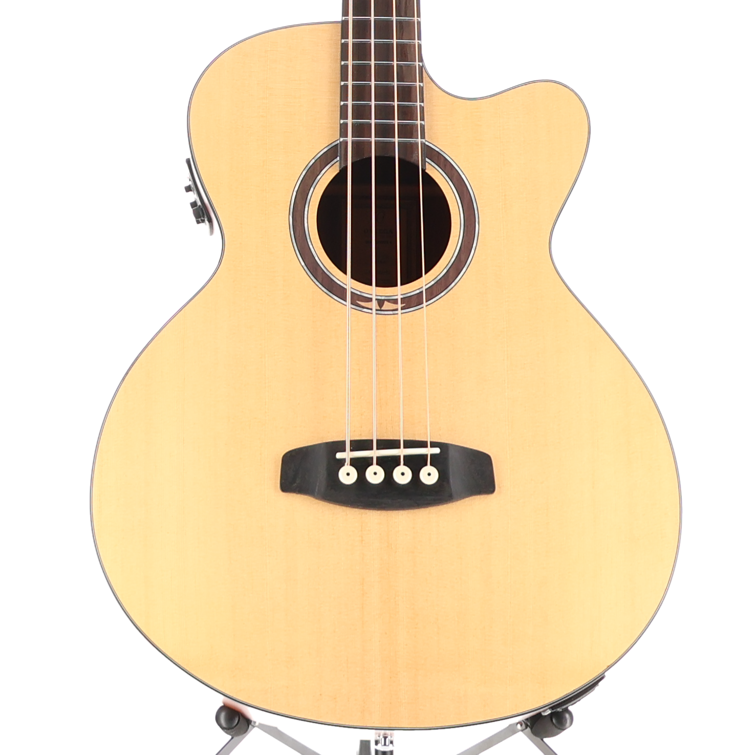 Ortega Deep Series Medium Scale Solid Top Acoustic-Electric Bass -Natural (A11) (92403)