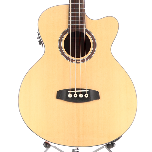 Ortega Deep Series Medium Scale Solid Top Acoustic-Electric Bass -Natural (A11) (92403)