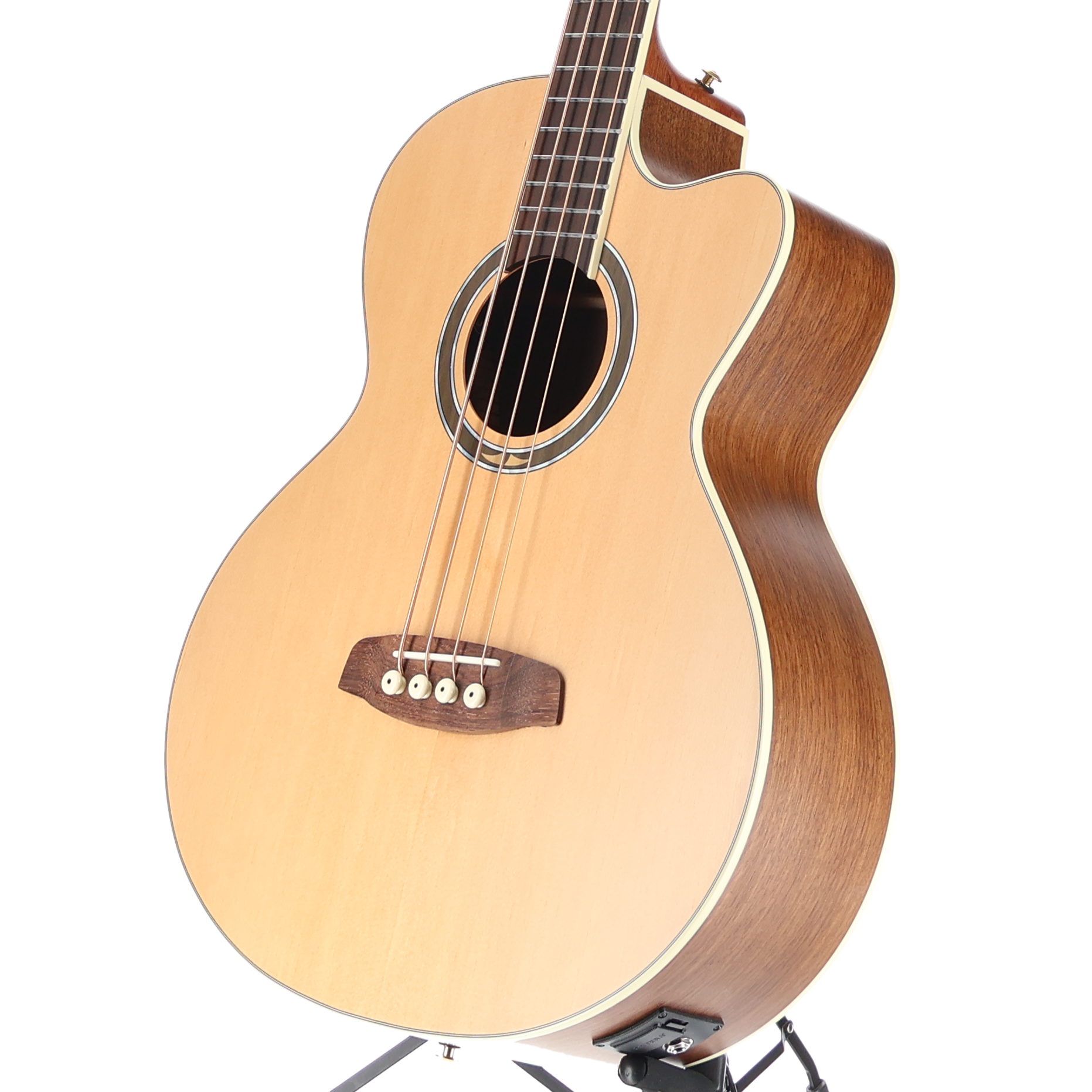 Ortega Deep Series Medium Scale Solid Top Acoustic-Electric Bass - Natural (B2) (00150)