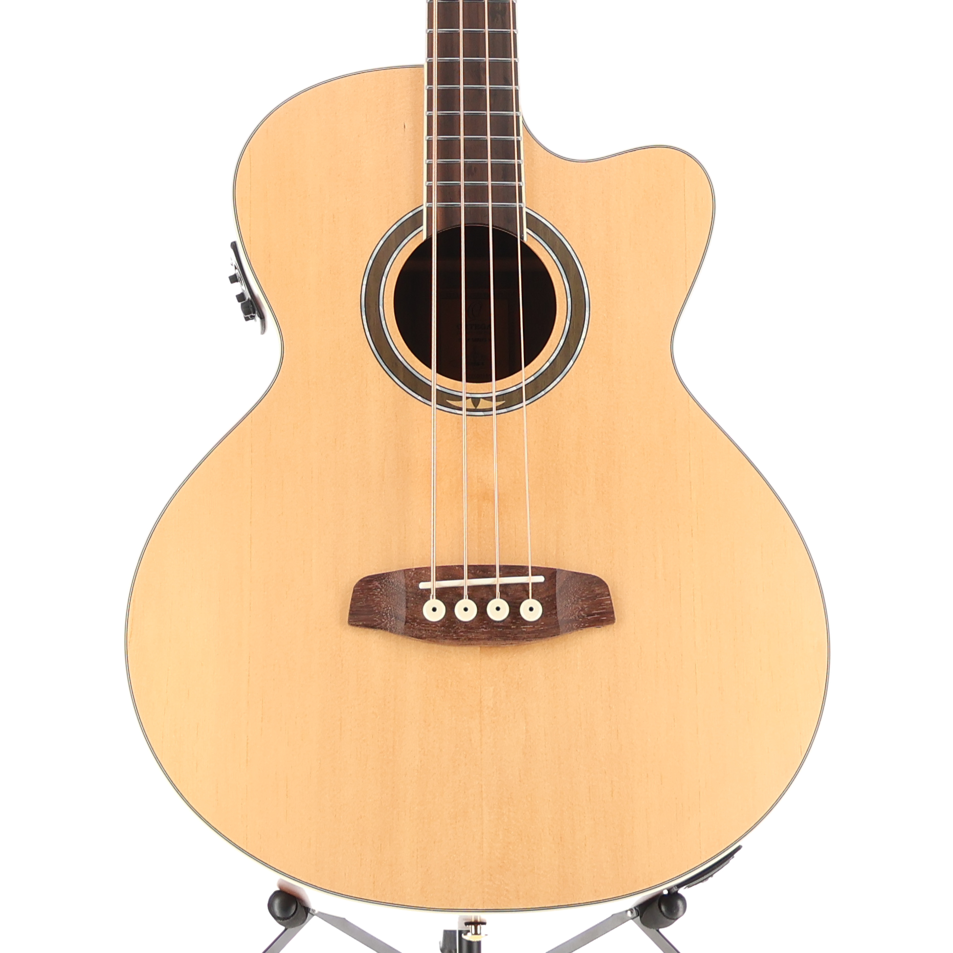 Ortega Deep Series Medium Scale Solid Top Acoustic-Electric Bass - Natural (B2) (00150)
