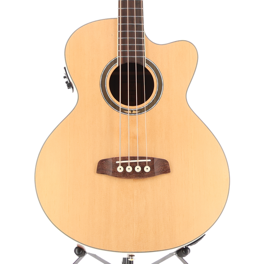 Ortega Deep Series Medium Scale Solid Top Acoustic-Electric Bass - Natural (B2) (00150)