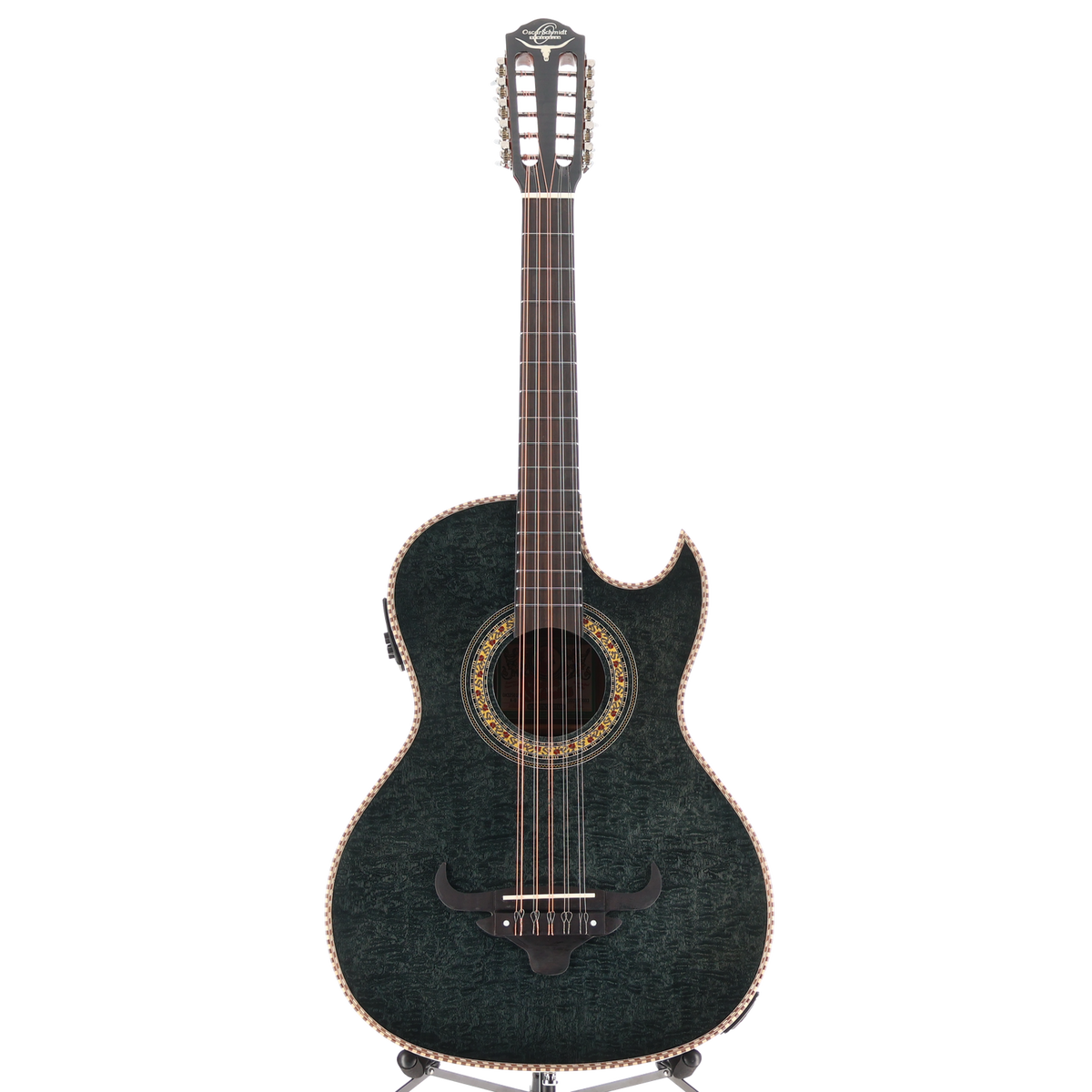 Oscar Schmidt Bajo Quinto A/E Quilt Sapele - Transparent Black (F9) (49083)