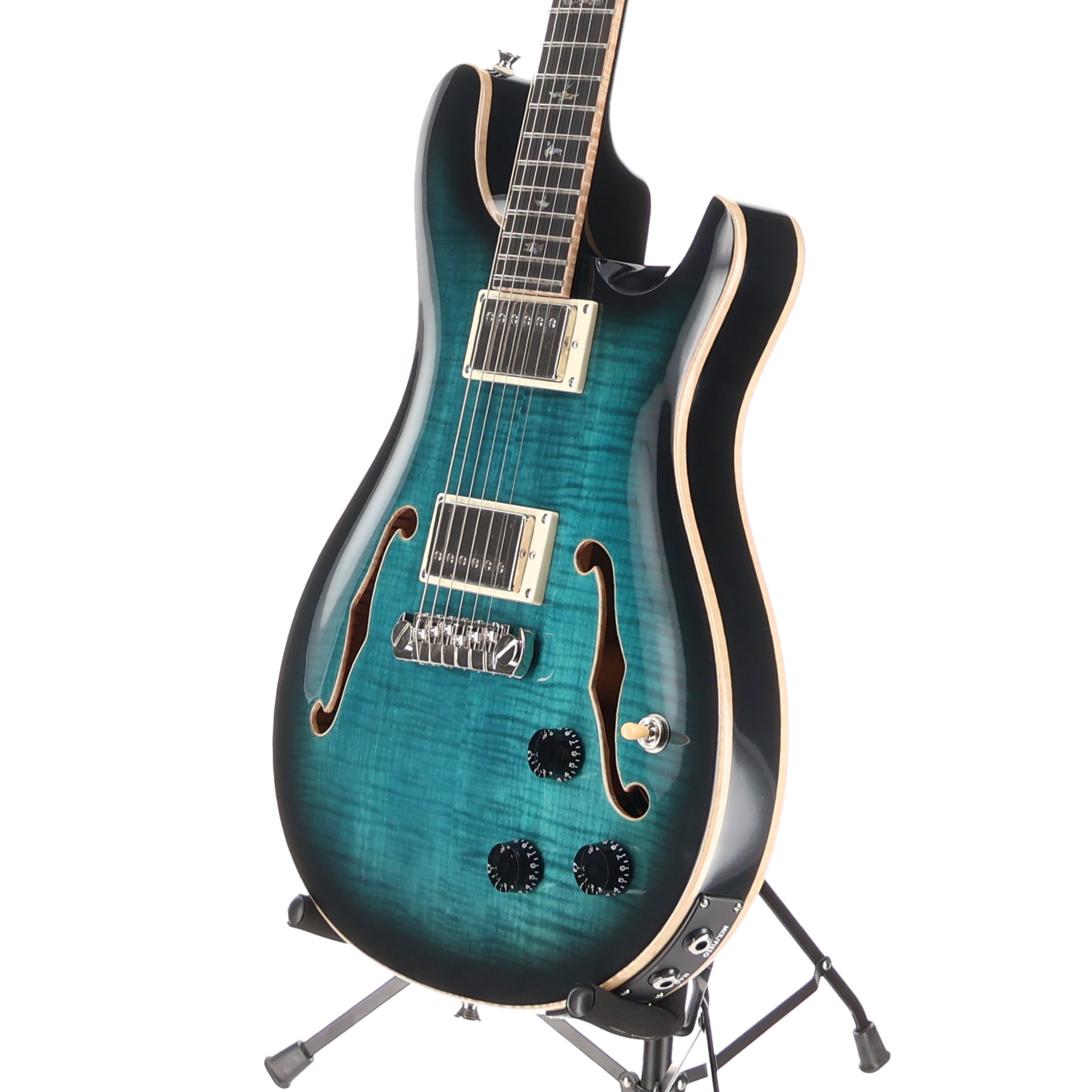 PRS SE Hollowbody II Piezo Electric Guitar - Peacock Blue Burst (P) (13064)
