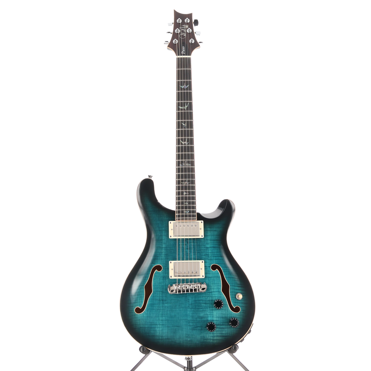 PRS SE Hollowbody II Piezo Electric Guitar - Peacock Blue Burst (P) (13064)