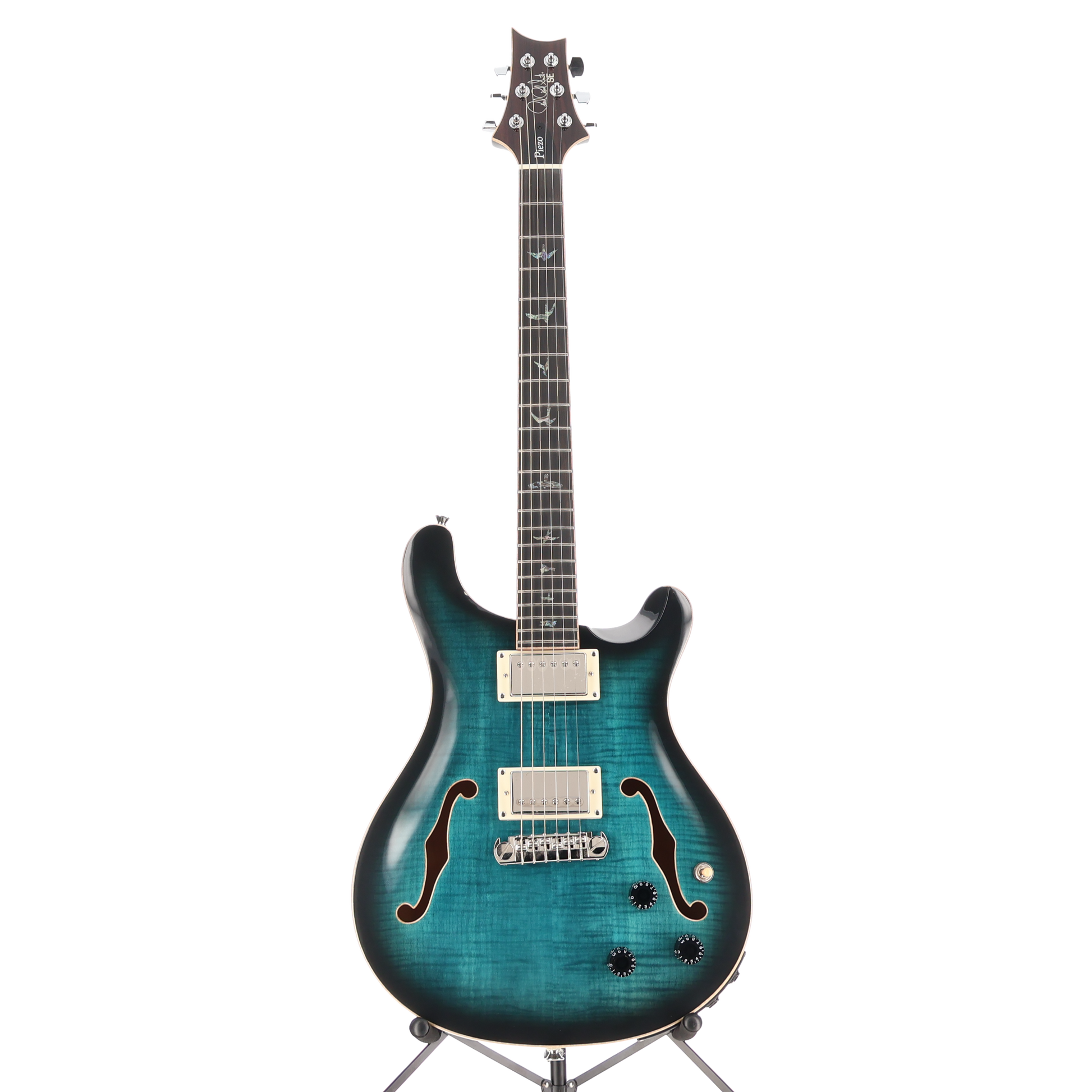 PRS SE Hollowbody II Piezo Electric Guitar - Peacock Blue Burst (P) (13064)
