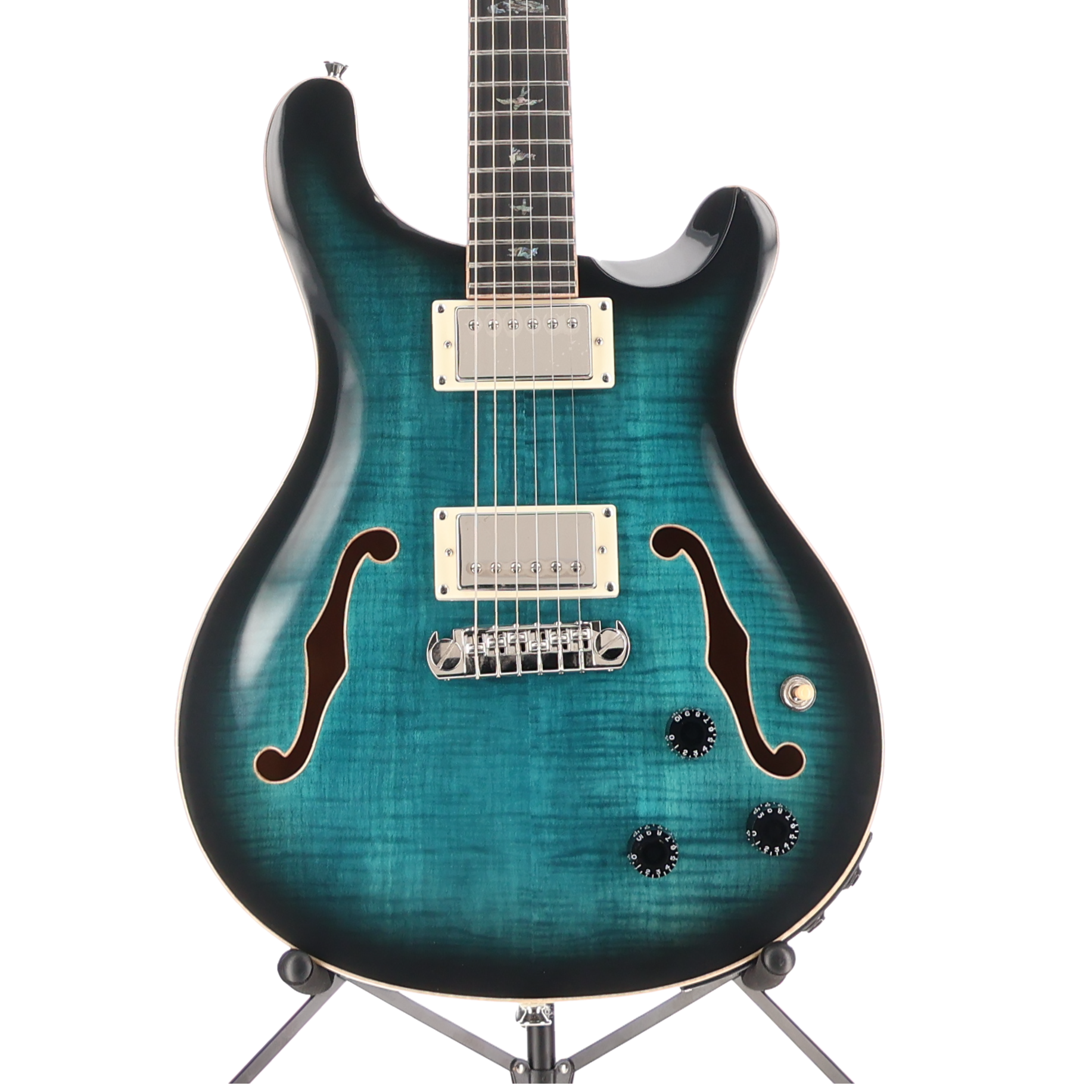 PRS SE Hollowbody II Piezo Electric Guitar - Peacock Blue Burst (P) (13064)