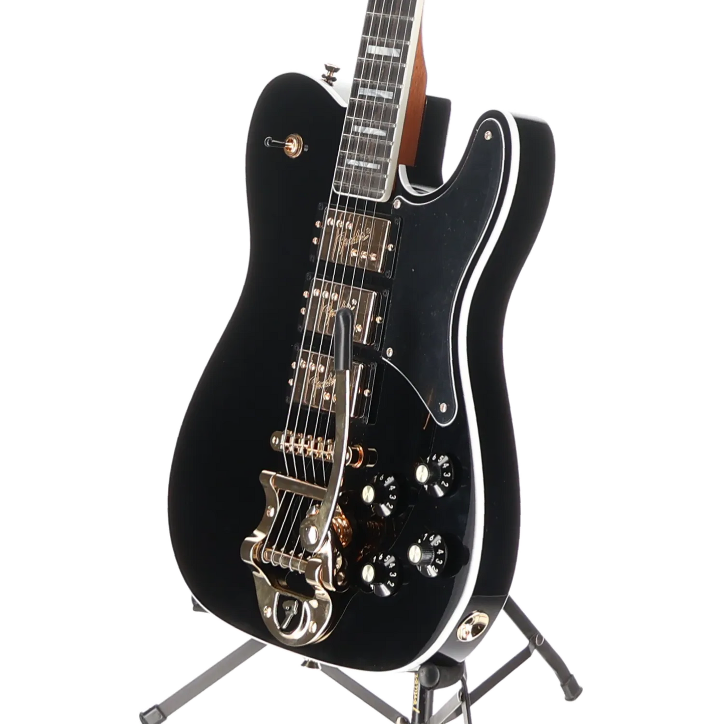 Parallel Universe Volume II Troublemaker Tele Deluxe with Bigsby, Ebony Fingerboard, Black (J1) (05981)