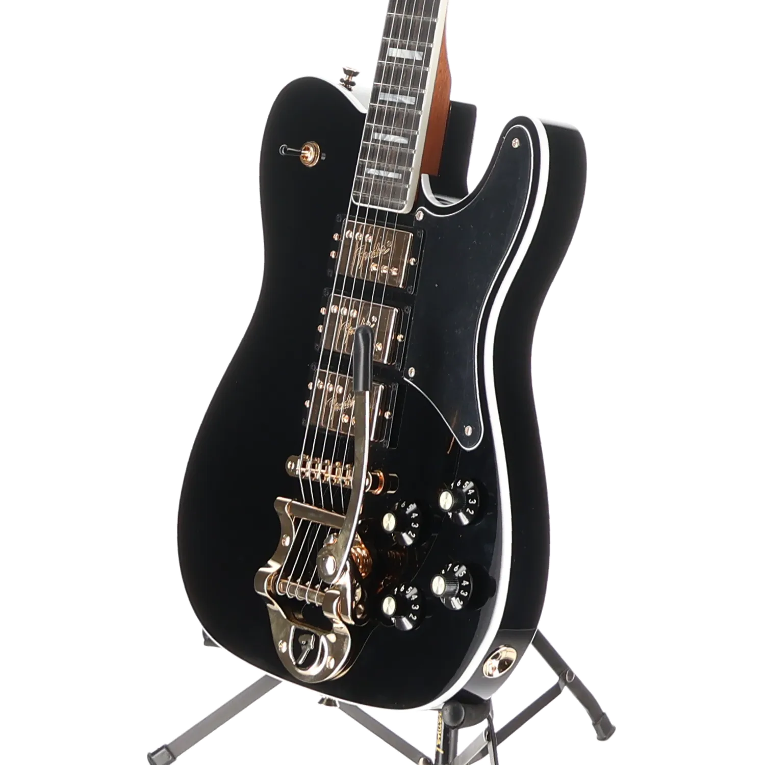 Parallel Universe Volume II Troublemaker Tele Deluxe with Bigsby, Ebony Fingerboard, Black (J1) (05981)