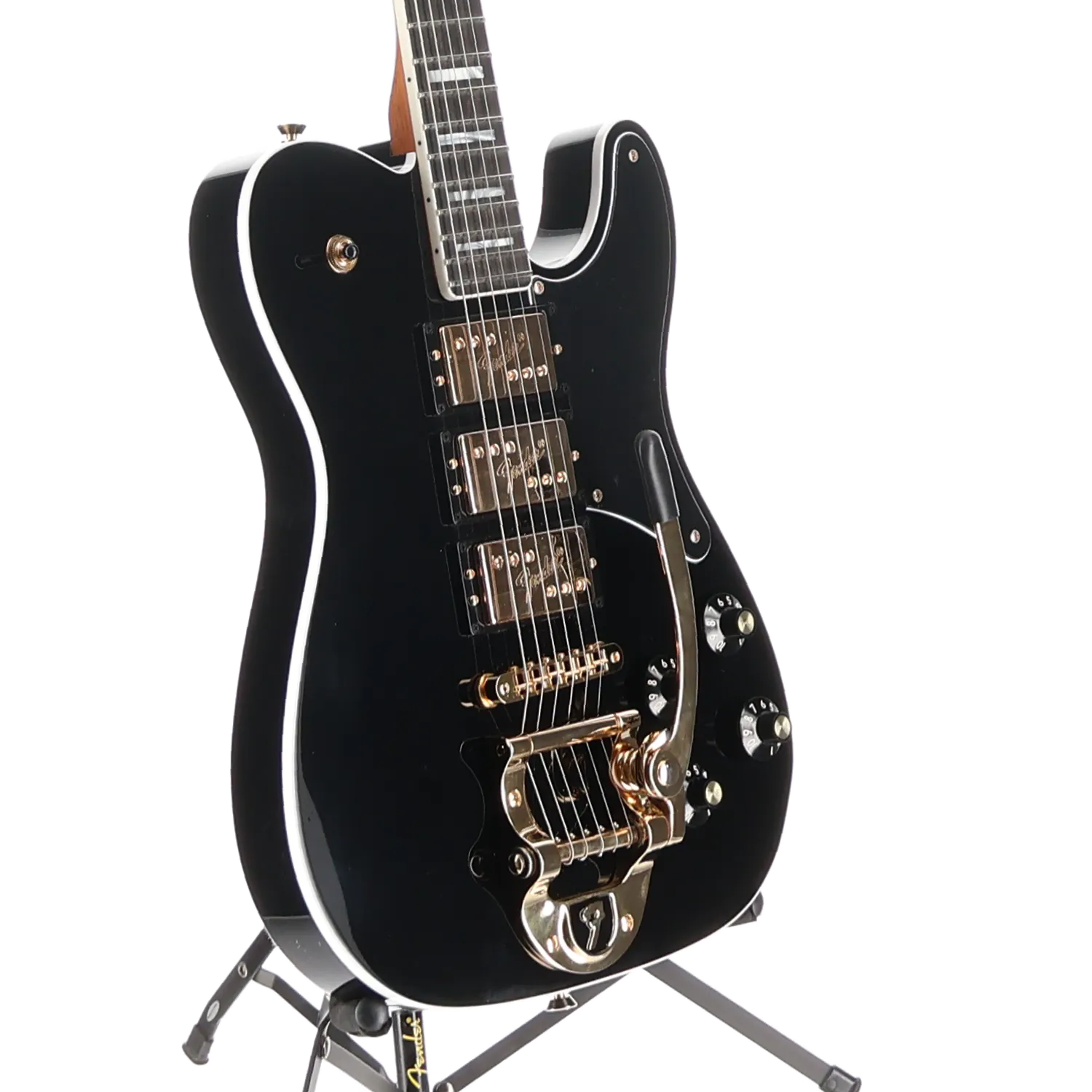 Parallel Universe Volume II Troublemaker Tele Deluxe with Bigsby, Ebony Fingerboard, Black (J1) (05981)
