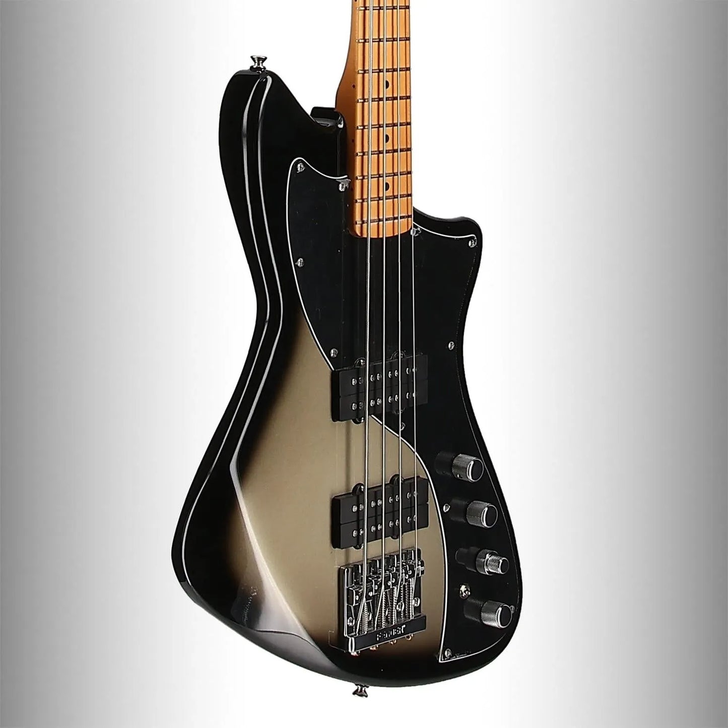 Player Plus Active Meteora Bass, Maple Fingerboard, Silverburst (N7) (38295)