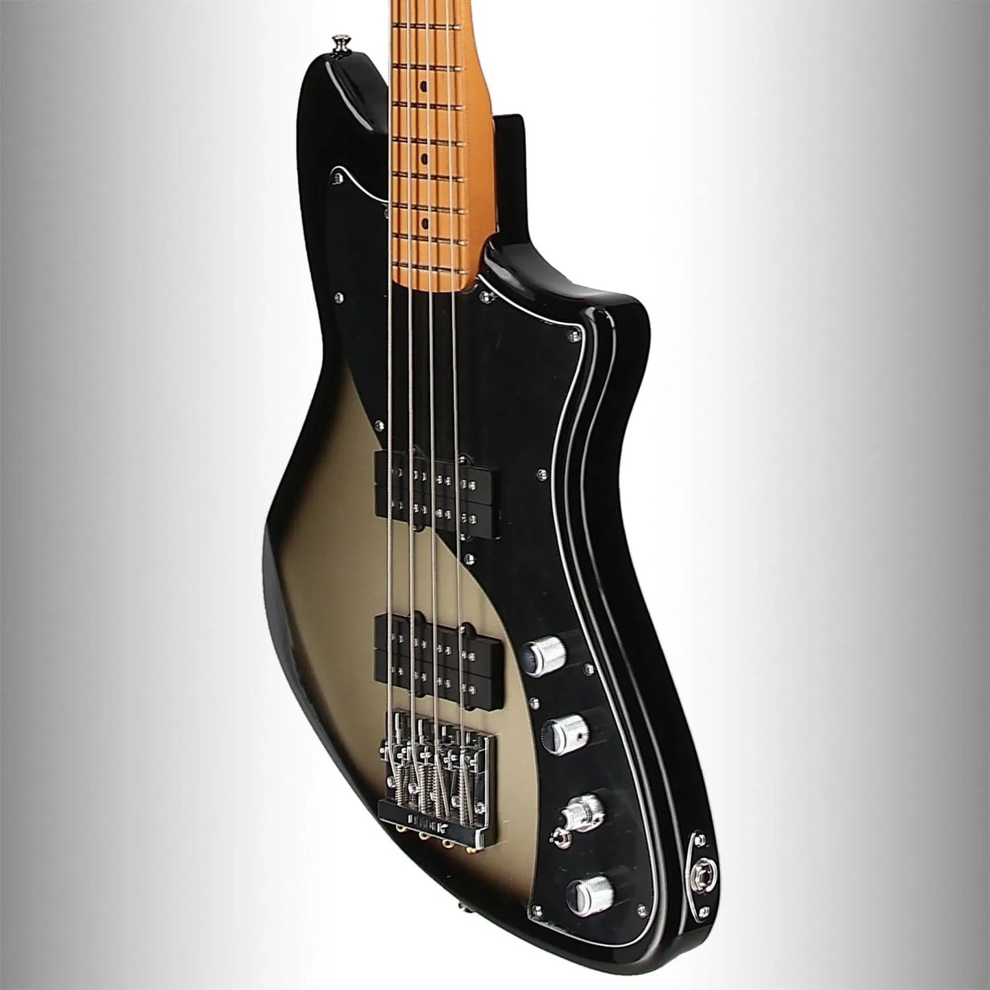 Player Plus Active Meteora Bass, Maple Fingerboard, Silverburst (N7) (38295)