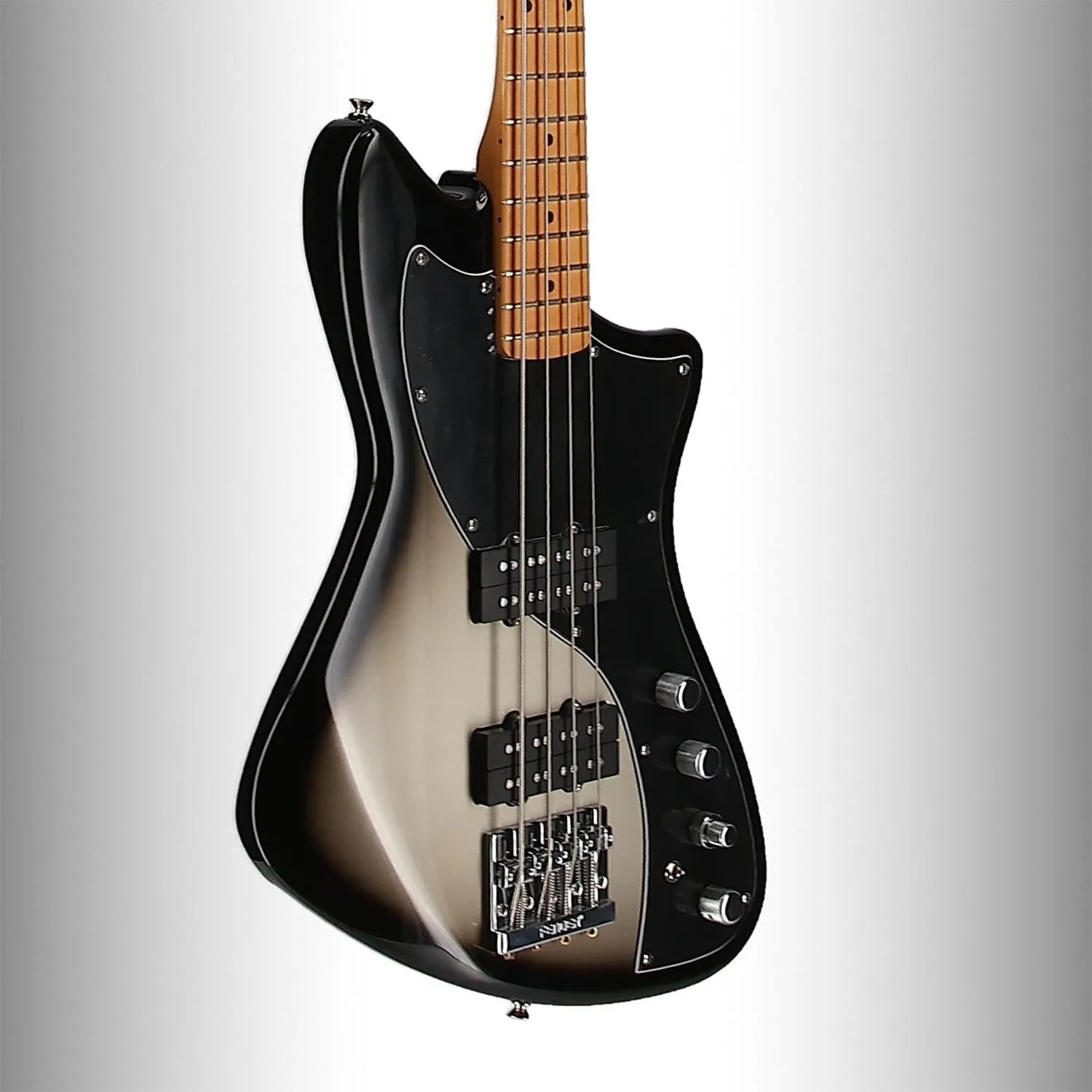 Player Plus Active Meteora Bass, Maple Fingerboard, Silverburst (OA1) (22737)