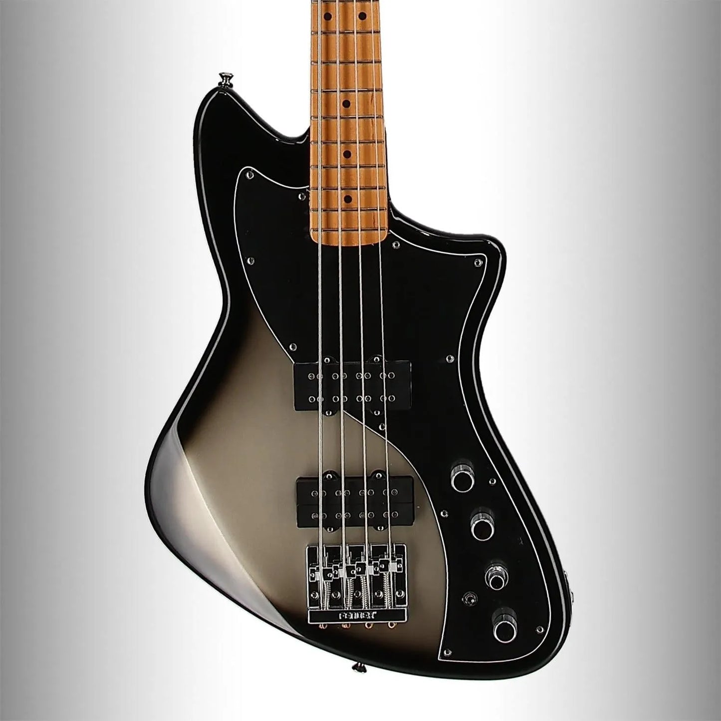 Player Plus Active Meteora Bass, Maple Fingerboard, Silverburst (OA1) (22737)