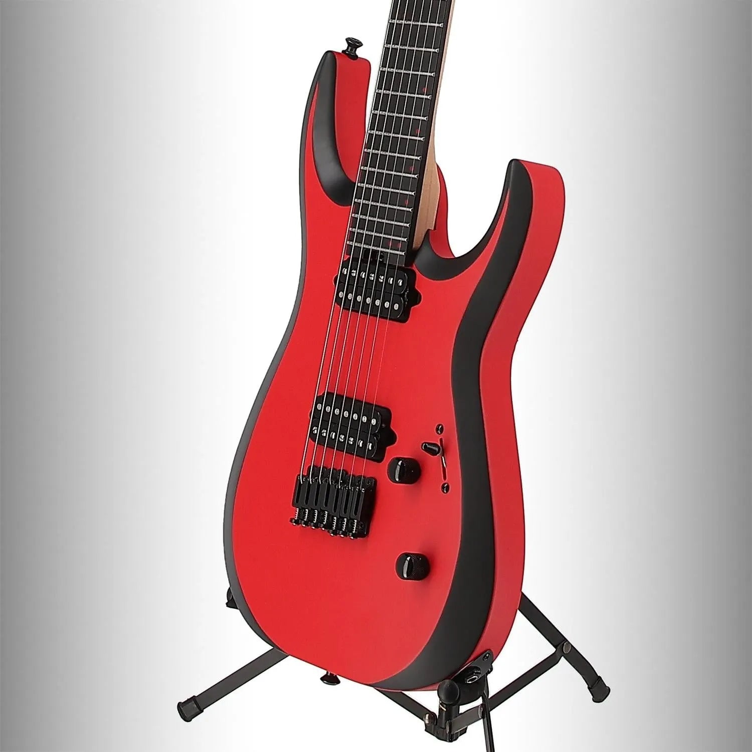 Pro Plus Series DK Modern MDK7 HT, Ebony Fingerboard, Satin Red with Black bevels (O13) (00687)