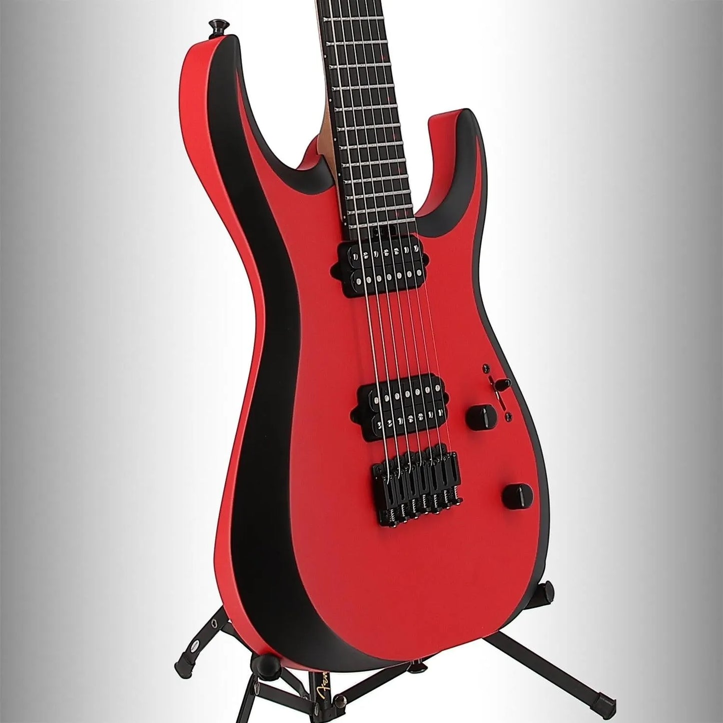 Pro Plus Series DK Modern MDK7 HT, Ebony Fingerboard, Satin Red with Black bevels (O13) (00687)