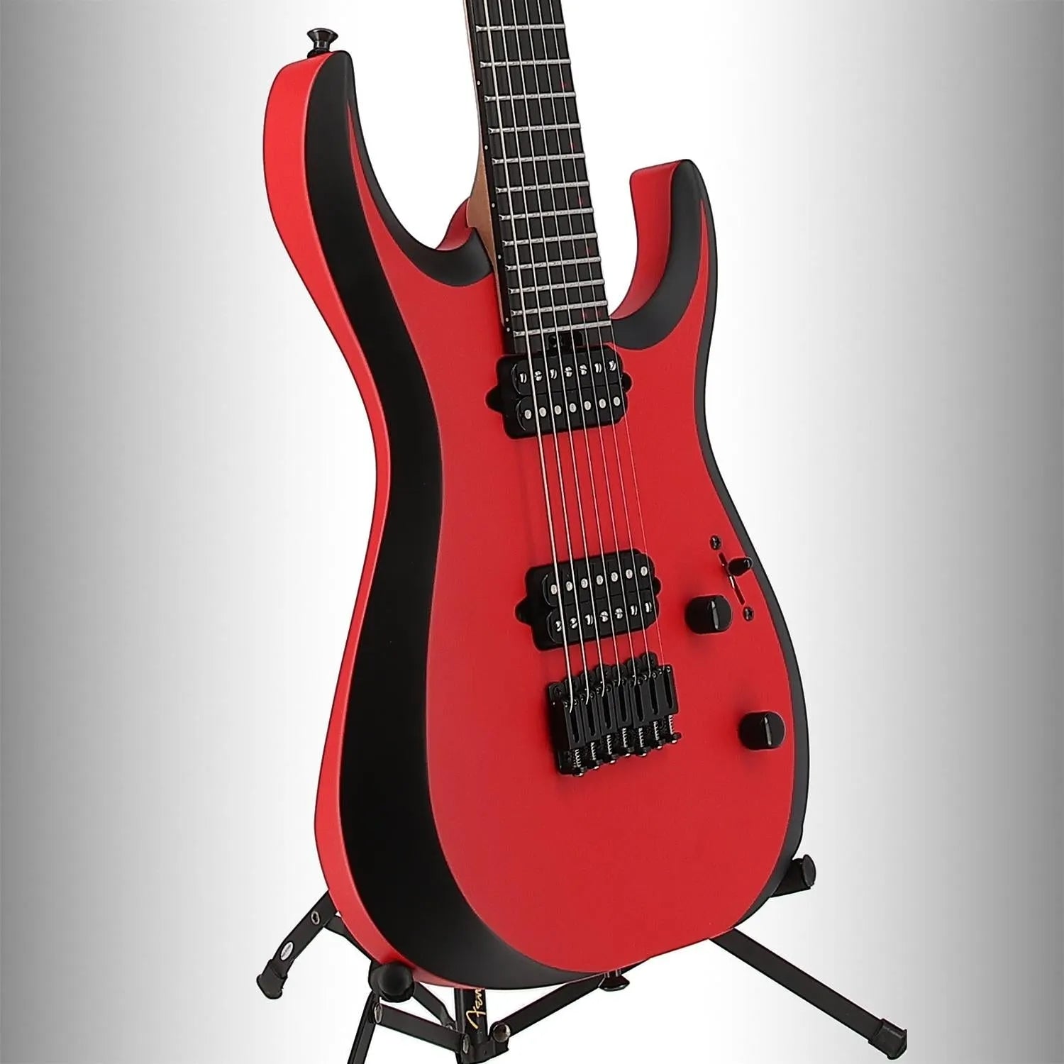 Pro Plus Series DK Modern MDK7 HT, Ebony Fingerboard, Satin Red with Black bevels (O13) (00687)