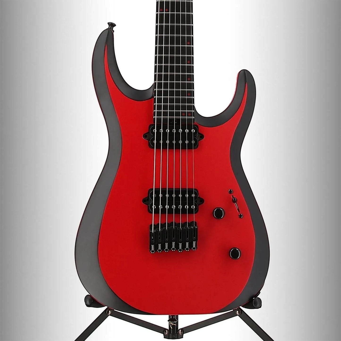 Pro Plus Series DK Modern MDK7 HT, Ebony Fingerboard, Satin Red with Black bevels (O13) (00687)