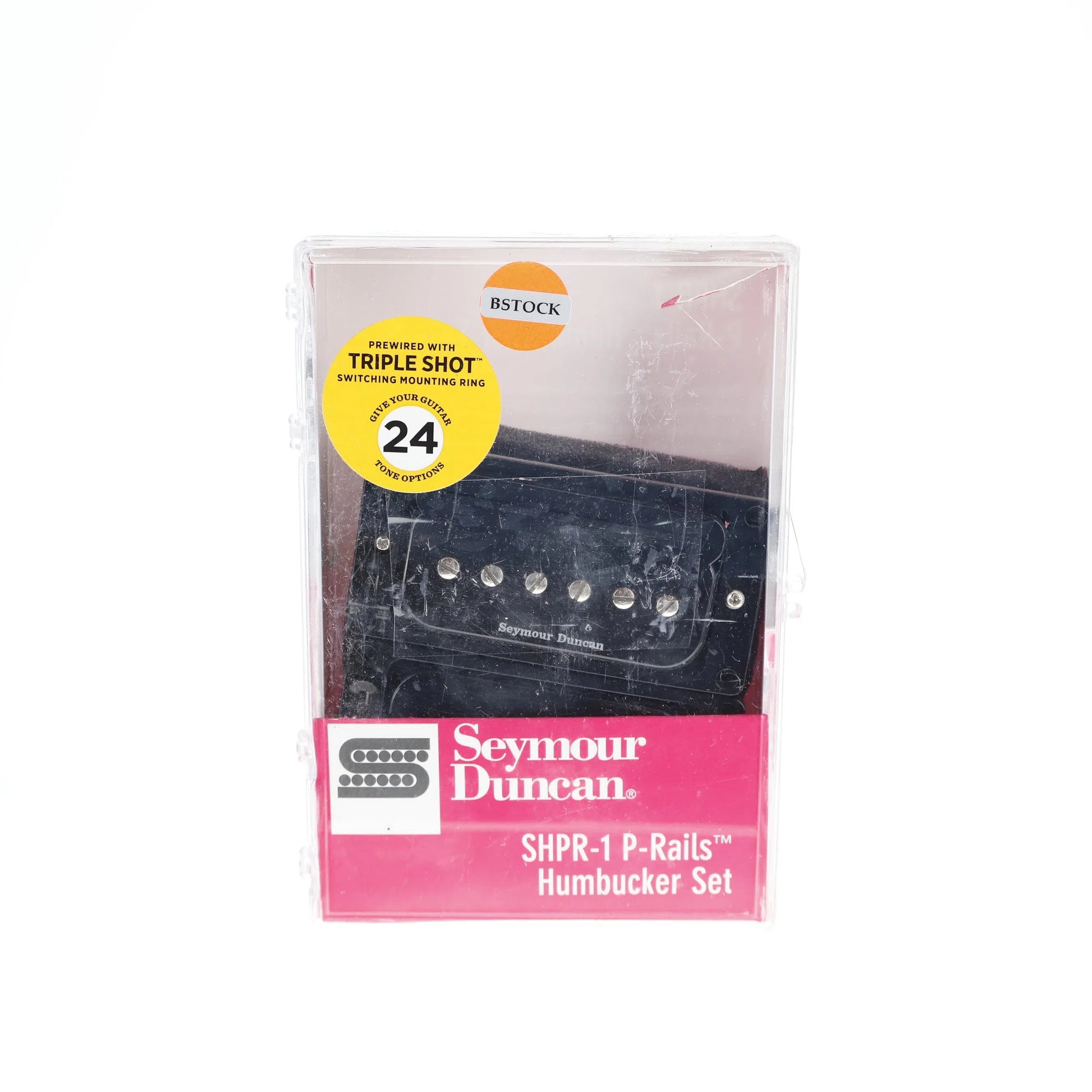 SHPR-1s P-Rails Humbucker Set - Black w/ Triple-Shot Mounting Ring [12L]