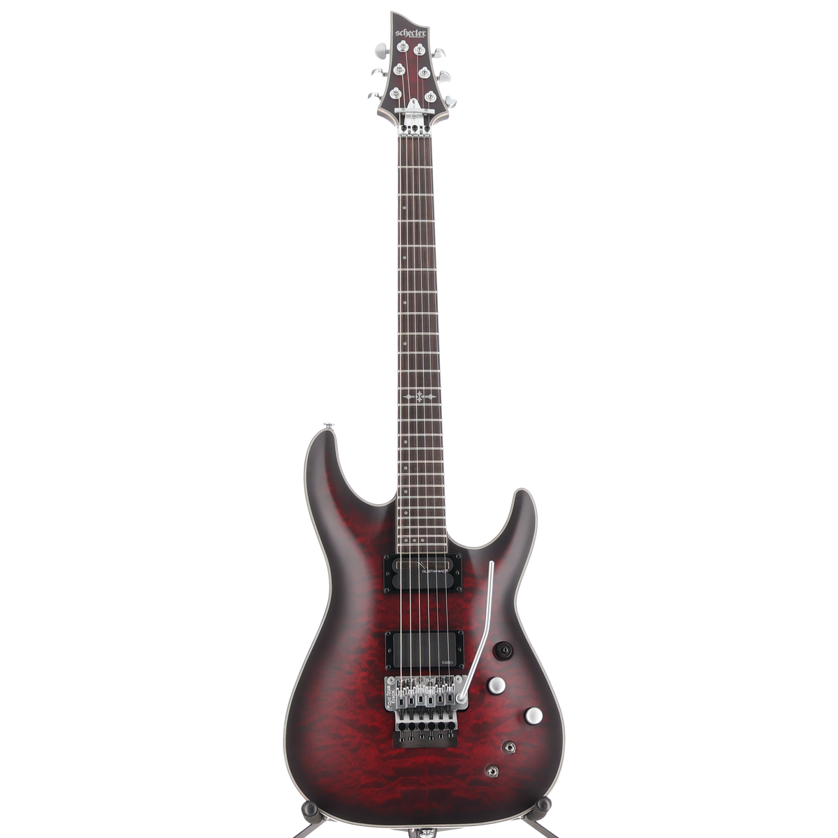 Schecter C-1 Platinum Floyd Rose Sustainer Satin Crimson Red Burst (N13) (79021)