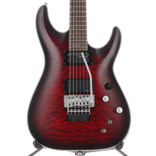 Schecter C-1 Platinum Floyd Rose Sustainer Satin Crimson Red Burst (Q8) (79037)