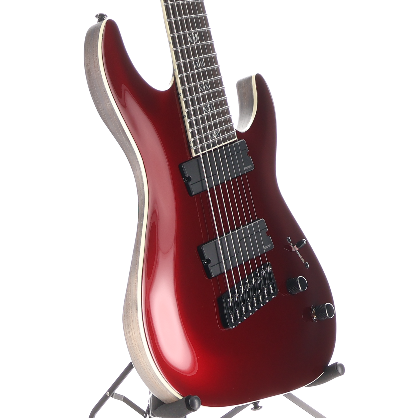 Schecter C-8 MS SLS Elite Evil Twin - Apple Red and Black Custom Paint (P12) (29019)