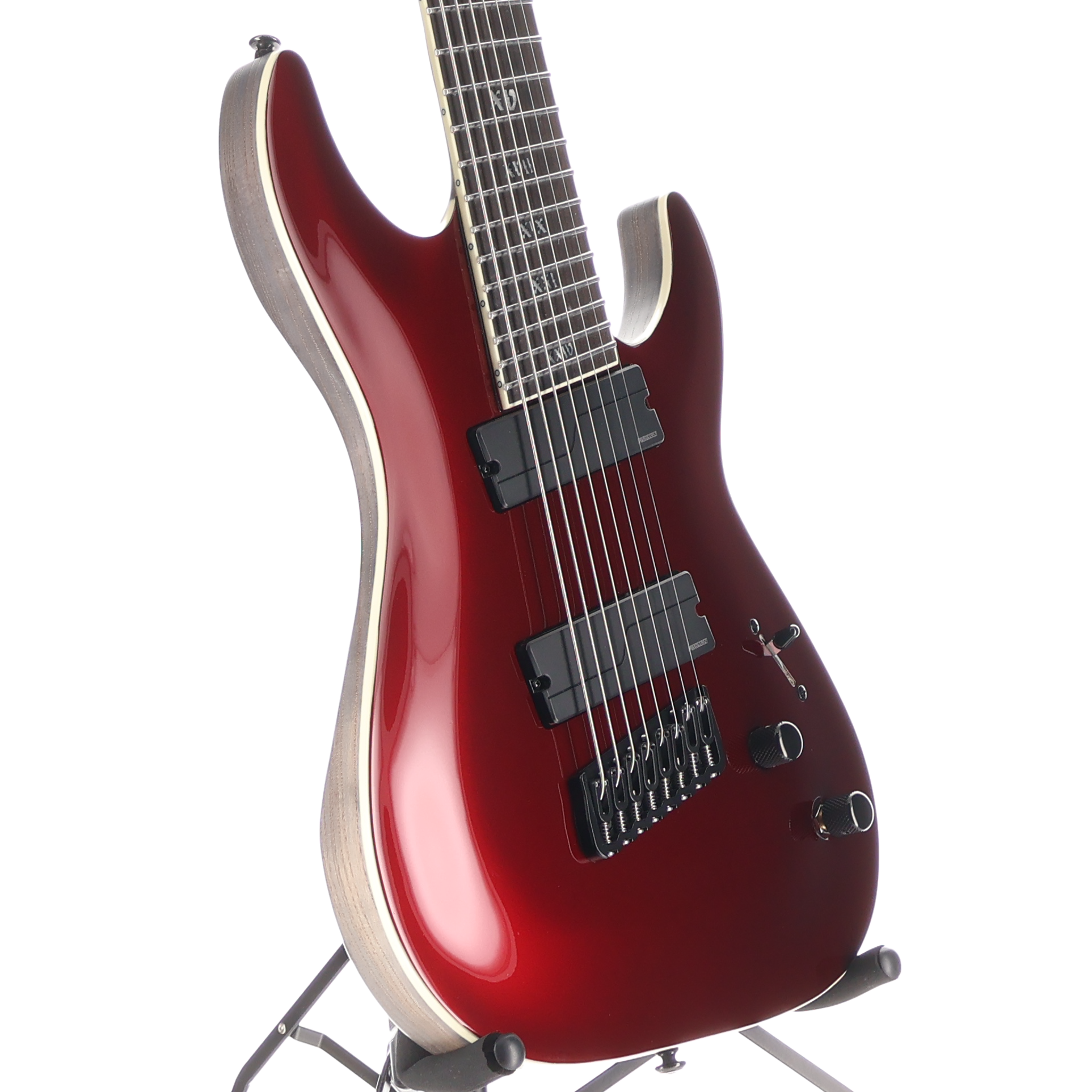 Schecter C-8 MS SLS Elite Evil Twin - Apple Red and Black Custom Paint (P12) (29019)