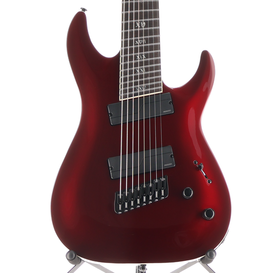 Schecter C-8 MS SLS Elite Evil Twin - Apple Red and Black Custom Paint (P12) (29019)