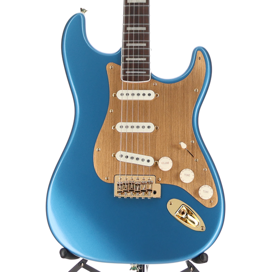 Squier 40th Anniversary Stratocaster, Gold Edition, Laurel Fingerboard, Gold Anodized Pickguard, Lake Placid Blue (SR) (02296)