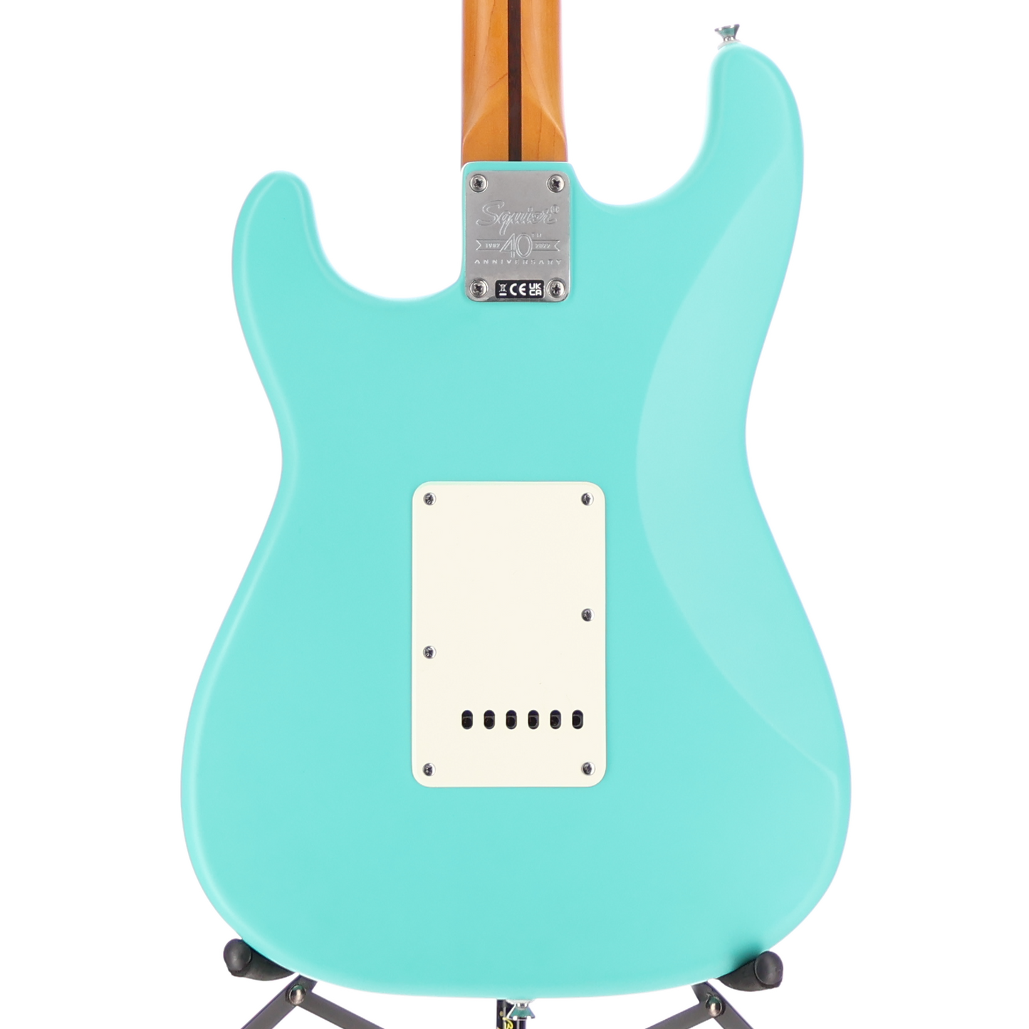 Squier 40th Anniversary Stratocaster, Vintage Edition, Maple Fingerboard, Gold Anodized Pickguard, Satin Sea Foam Green (Y1) (02797)