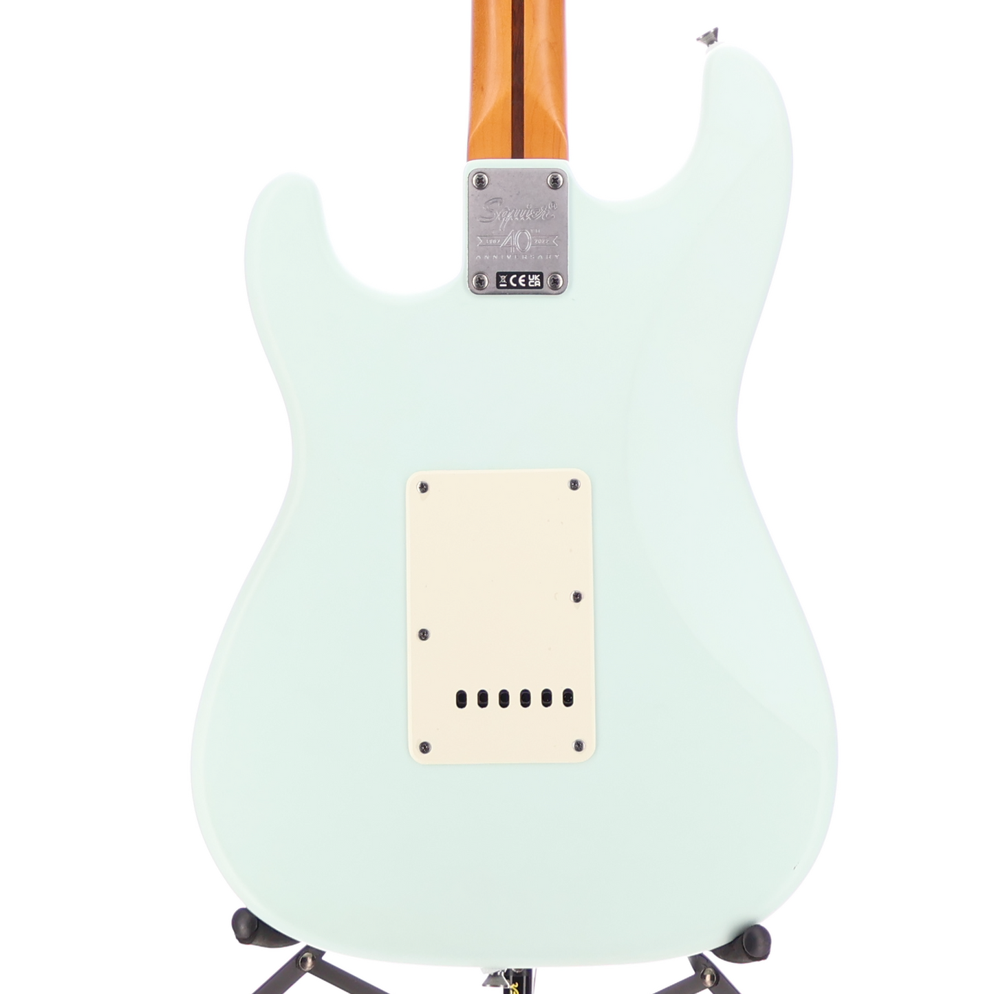 Squier 40th Anniversary Stratocaster, Vintage Edition, Maple Fingerboard, Gold Anodized Pickguard, Satin Sonic Blue (SR) (06328)